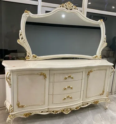 Produktbild von Casa Padrino Luxus Barock Sideboard 220 cm mit Spiegel Creme / Gold