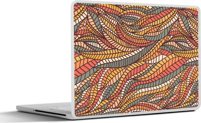 Produktbild von MuchoWow® Laptop Aufkleber Sticker Cover Blätter - Muster - Mosaik 25x18 cm - Laptop-Deko