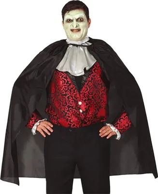 Produktbild von Vampir Umhang Halloween 19 Jahrhundert Schwarz Eleganz Maskerade, Farbe: Schwarz