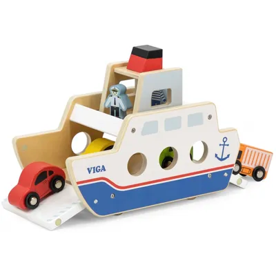 Produktbild von VIGA Holzschiff Kapitän Cars 4tlg.