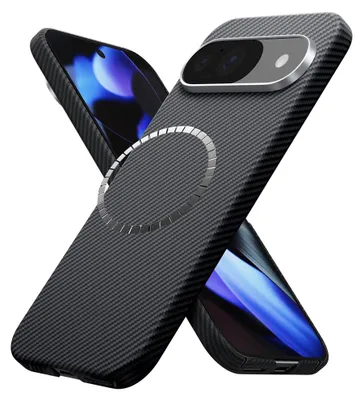 Produktbild von Techsuit – Aramidfaser-MagSafe-Hülle für Google Pixel 9 / 9 Pro – schwarz
