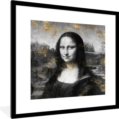 Produktbild von MuchoWow® MuchoWow® Gerahmtes Poster Mona Lisa - Leonardo da Vinci - Kunst 40x40 cm - Poster mit zchwarzem Bilderrahmen - Poster - Plakat im Rahmen