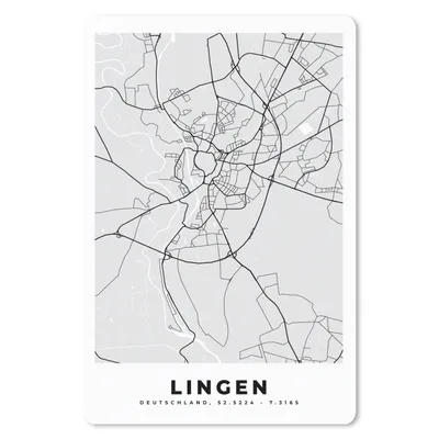 Produktbild von MuchoWow® Mauspad Mousepad Lingen - Karte - Stadtplan - Deutschland 18x27 cm - Mousepads - Maus Mat - Pad - Mausunterlage