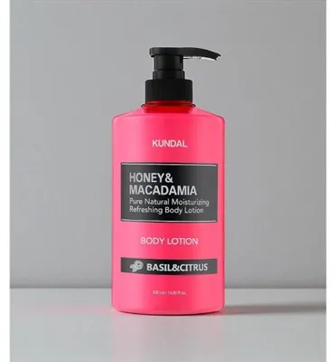 Obrázok produktu pre Kundal - Telové mlieko s medom a makadamiou - Bazalka a citrusy - Hydratačné telové mlieko 500 ml