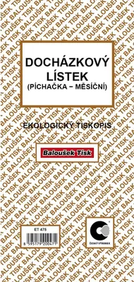 Image de Formulaire Feuille de présence - perforation en bloc Baloušek, 1/3 A4, 10 flles
