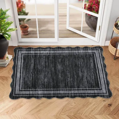Immagine prodotto di Tappetino per ingresso, 60 x 100 cm, nero, lavabile, antiscivolo