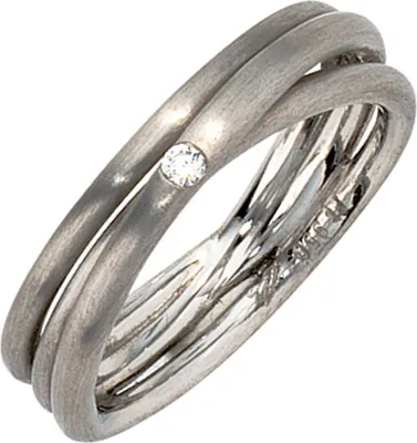 Produktbild von Ring Damenring aus 950 Platin mattiert mit Diamant Brillant Platinring Innenumfang 52mm  Ø16.6mm