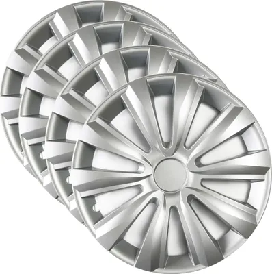 Produktbild von 4x Radkappen Radblenden Radzierblenden 15 Zoll Delta Silber Set Universal