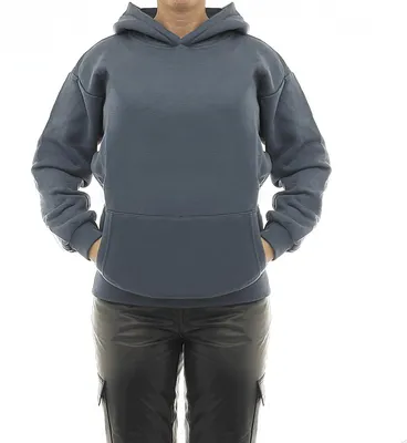 Produktbild von Damen Hoodie warm Vlies Kapuze Pulli Oversize Pullover Tasche vorne 7260 blau M