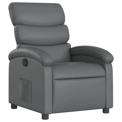 Zdjęcie produktu dla vidaXL Fotel Relax szary imitacja skóry