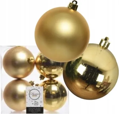 Produktbild von Goldene runde Kunststoffkugeln unzerbrechlich Satz von 4 Stück 10 cm