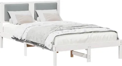 Image de Cadre de lit Gris clair 120 x 190 cm Pin massif