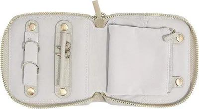 Produktbild von Famanu Schmuckrolle kompakt - weicher Schmuckorganizer mit mehreren Fächern und Rolldesign für Ketten, Ringe und Ohrringe