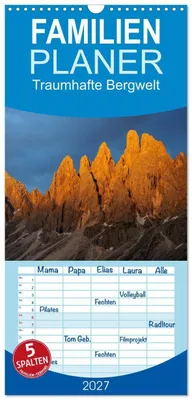 Produktbild von Familienplaner 2027 - Traumhafte Bergwelt Kalender mit 5 Spalten (Wandkalender, 21 x 45 cm) CALVENDO