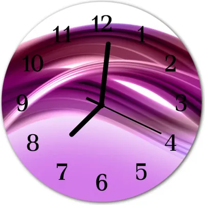 Produktbild von Glasuhr Wanduhr Küchenuhr Echt-Glas 30fi cm Abstrakte Linien violett