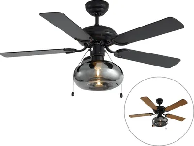Produktbild von DeckenventilaTor Schwarz 107,5 cm mit Zugschalter Mistral Busa
