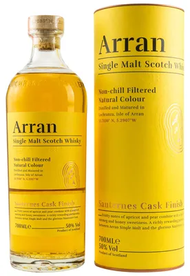 Image de Arran Single Malt SAUTERNES CASK FINISH Single Malt Scotch Whisky 50% Vol. 0,7l en boîte cadeau
