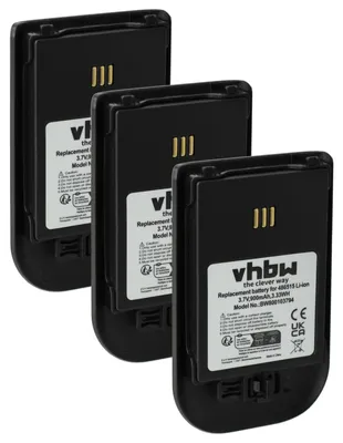Produktbild von vhbw 3x Akku Ersatz für 700.500.841, L30250-F600-C325, S30122-X8008-X38 für schnurlos Festnetz Telefon (900 mAh, 3,7 V, Li-Ion) Schwarz