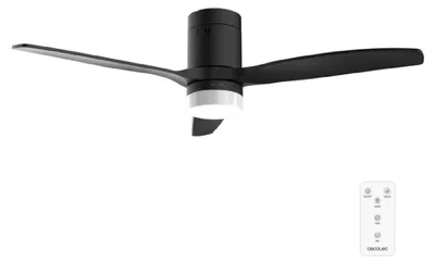 Zdjęcie produktu dla Wentylator sufitowy Cecotec z oświetleniem EnergySilence Aero 4600 Arctic Black&Black. Silnik prądu stałego 38 W, lampa LED 18 W