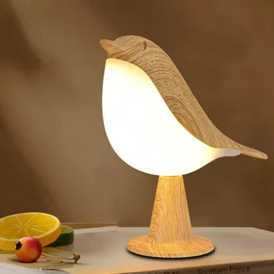 Produktbild von 15cm Braun Vogel LED Nachtlicht USB LED Schreibtischlampe Schlafzimmer Nachttischlampe Touch-Atmosphäre-Tischlampe
