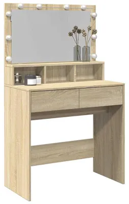 Imagen del producto de Tocador con luces LED color roble Sonoma 80x41x134,5 cm