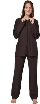 Produktbild von RAIKOU Damen Nicki Freizeitanzug Hausanzug Traningsanzug mit Reißverschluss Coffee 44/46 XL