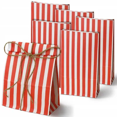 Produktbild von Allbag Papiertüten mit Streifen für Süßigkeiten & Popcorn