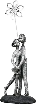 Produktbild von Casablanca Skulptur "Glücksmomente" Poly / Metall . grau H= 25 cm 89275