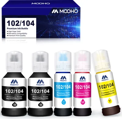 Produktbild von MOOHO 5PK Ersatz für T1295 T1291 T1292 T1293 T1294 4er-pack Tintenpatrone (Epson 129XL 129 XL Workforce WF3520 Epson Stylus SX235W SX435W, Epson Stylus Office BX305FW BX535WD BX625FWD BX525WD)