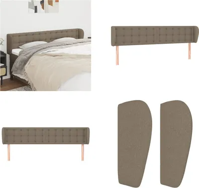 Produktbild von vidaXL Kopfteil mit Ohren Taupe 203x23x78/88 cm Stoff - Kopfteil - Kopfteile - Bett-Kopfteil - Bettkopfteil