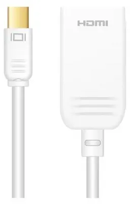 Image de Sinox Mini DP-HDMI, 0,2 m, Mini DP, HDMI, mâle/mâle, blanc, 0,2 m