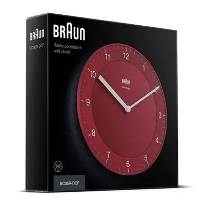 Zdjęcie produktu dla Braun BC06R-DCF, Ściana, Zegar kwarcowy, Okrągły, Czerwony, Klasyka, AA