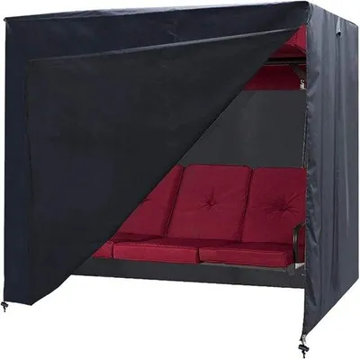 Immagine prodotto di Casetta per dondolo da giardino, copertura con protezione UV per dondolo a 3 posti, ampia casetta per dondolo da giardino, 220x125x170 cm, resistente alle intemperie