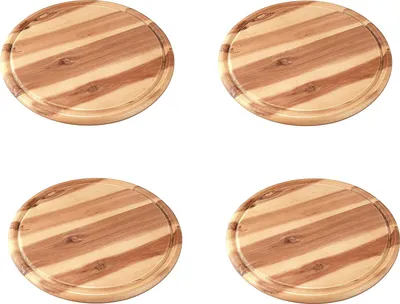 Produktbild von 4 Stück Fackelmann Frühstücksbrettchen rund 25 cm Akazie