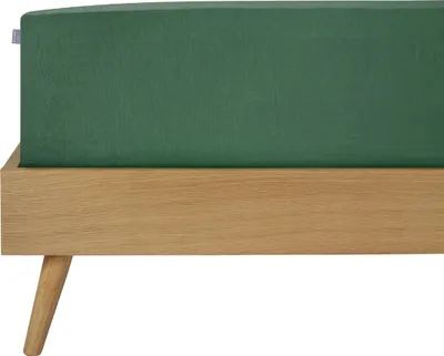 Produktbild von Schiesser Premium Spannbettlaken Flexi | 95|5 Wohlfühlformel | aus nachhaltiger Produktion | für Matratzen 140x200cm bis 160x220cm | Matratzenhöhe bis 30cm | Dunkelgrün