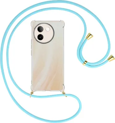 Produktbild von Handykette Backcover-Schutzhülle mit Band (Metall goldfarben) für vivo V30e 5G - himmelblau
