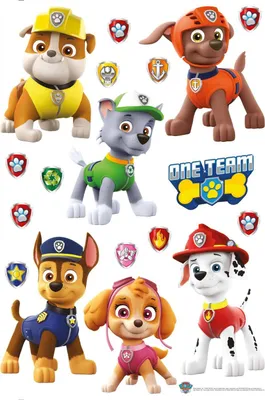 Produktbild von Sanders & Sanders Wandtattoo PAW Patrol Braun, Rot und Gelb - 600116 - 42,5 x 65 cm