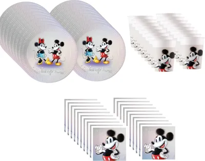 Produktbild von 52-tlg. Disney 100 Mickey Party Set für Kindergeburtstag