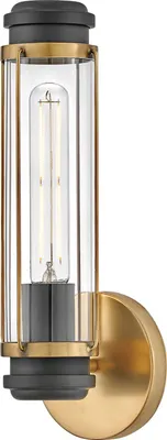 Immagine prodotto di Lampada da bagno in metallo vetro E27 IP44 in ottone nero antico illuminazione bagno design vintage