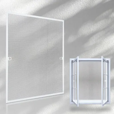 Immagine prodotto di Fiqops zanzariera zanzariera finestra telaio in alluminio zanzariera senza foratura 100 x 120 CM