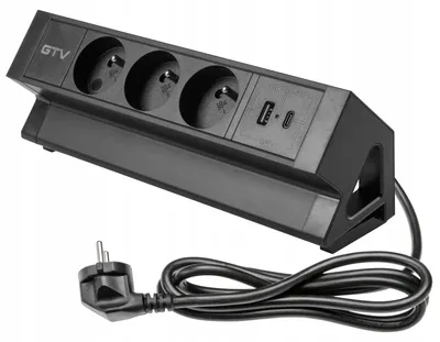 Obrázek produktu pro GTV BASCO zásuvka nábytková s USB A+C, černá