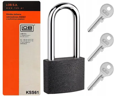 Produktbild von LOB KSS61 Gusseisen Bügelschloss mit langem Bügel