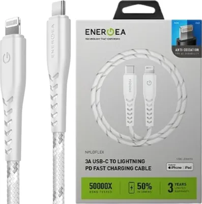 Immagine prodotto di Energea Nyloflex Cavo Usb-C - Lightning C94 Mfi 1,5 M Bianco/Bianco