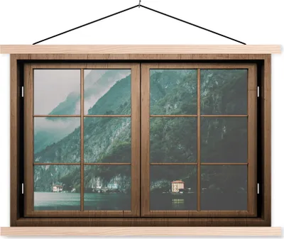 Produktbild von MuchoWow® Textilposter Aussicht - Natur - Grün 60x40 cm mit holzfarbenen Rahmen - Bilder