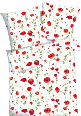 Produktbild von Kaeppel Bettwäsche Sommermohn" rot 1x 155x220 cm + 1x 80x80 cm"