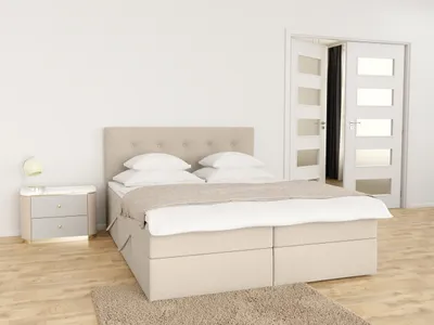 Produktbild von MEBLITO Boxspringbett Doppelbett Bastiano Bett Bettkästen 140x200cm Matratze H3 Top Jugendbett Polsterbett Schlafzimmer Deisgnbett Hotelbett Kopfteil Topper Neu
