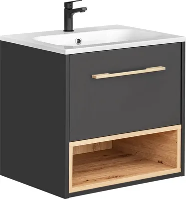 Produktbild von Waschbeckenunterschrank BURBON Graphit inkl.Waschtisch 60 cm