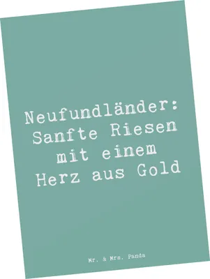 Produktbild von Mr. & Mrs. Panda Postkarte Spruch Neufundländer Liebe - Meeresbrise - Geschenk, Familienhund, Postkarten, Pflege, bildkarte, fürsorglich, Hundeliebhaber, Eigenschaften