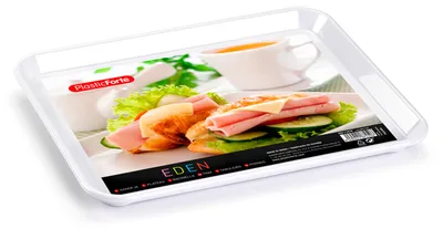 Produktbild von Plasticforte Tablett/Serviertablett - Kunststoff - 27 x 21 cm - weis