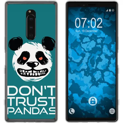 Produktbild von PhoneNatic Case kompatibel mit Sony Xperia 1 Silikon-Hülle Crazy Animals Panda M2